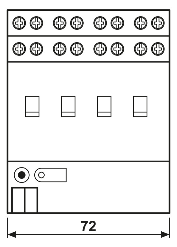 Lichtsteuergerät KNX REG 4TE 1-10V 4Ausg Schnittstelle 1-10 V