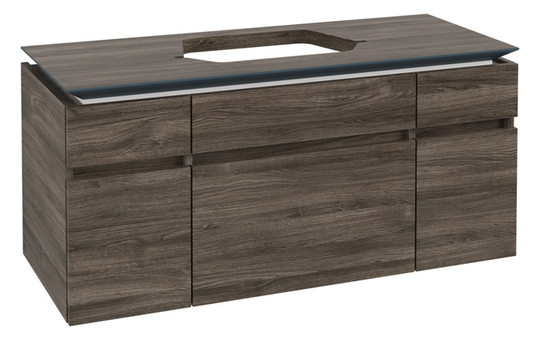 V&B Waschtischunterschrank Legato 120x55x50cm, Waschtisch mittig, Stone Oak