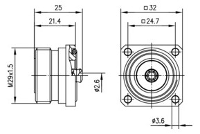 7/16-Buchse Rundkabel 50O 50Ohm