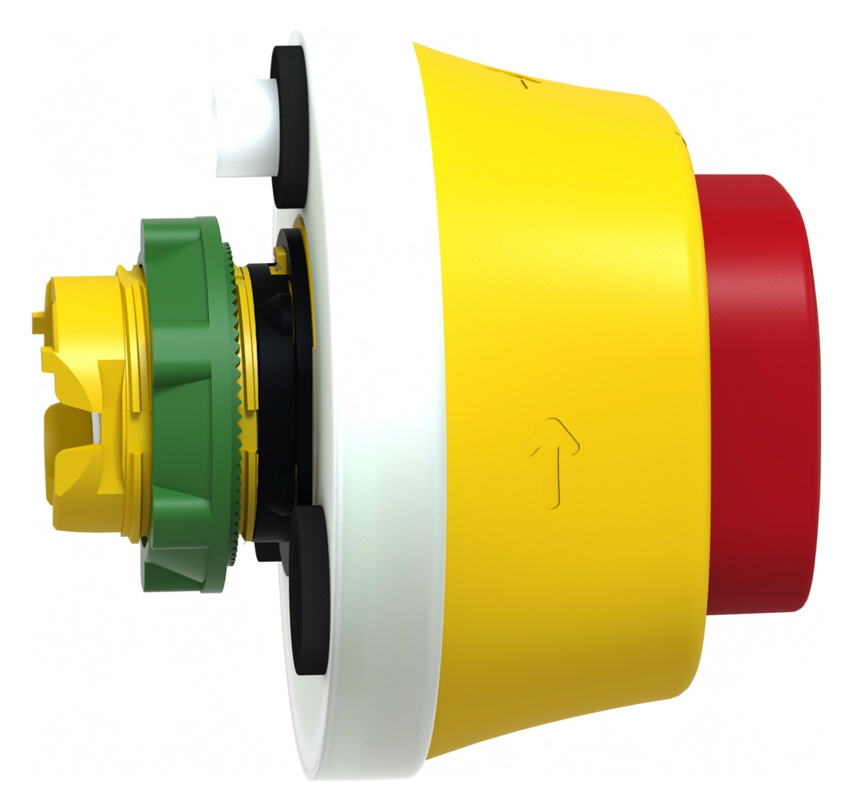 Frontelement für Not-Aus Ø22mm rt/gn rnd IP66 hoch Geeignet für Beleuchtung Dreh