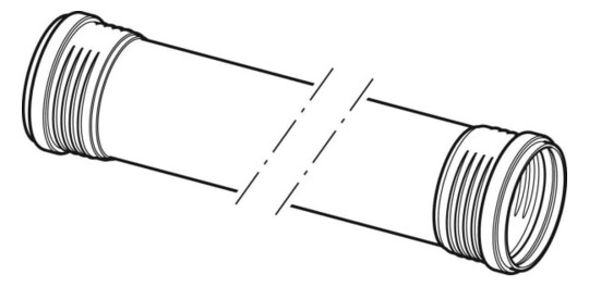 Geberit Rohr Silent PP DN 30, 1000 mm, mit 2 Muffen, schalloptimiert