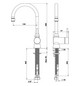 KWC Waschtisch-Einhebelmischer Kuri Basic verchromt, Ausladung 150mm, Niederdruck, Schwenkauslauf 360 GradC