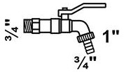 Bild MS Kugel-Auslaufhahn, vernickelt, 3/4""A G x 1""AG x 3/4""T - KIRCHHOFF-1