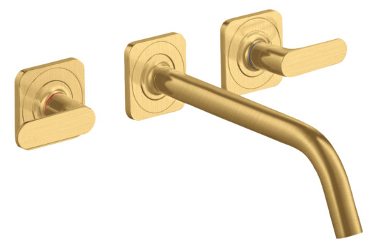 hansgrohe Fertigmontageset Axor Citterio M UP-3-Loch-Waschtischarmatur, Ausladung 226mm, Rosetten, brushed gold optic