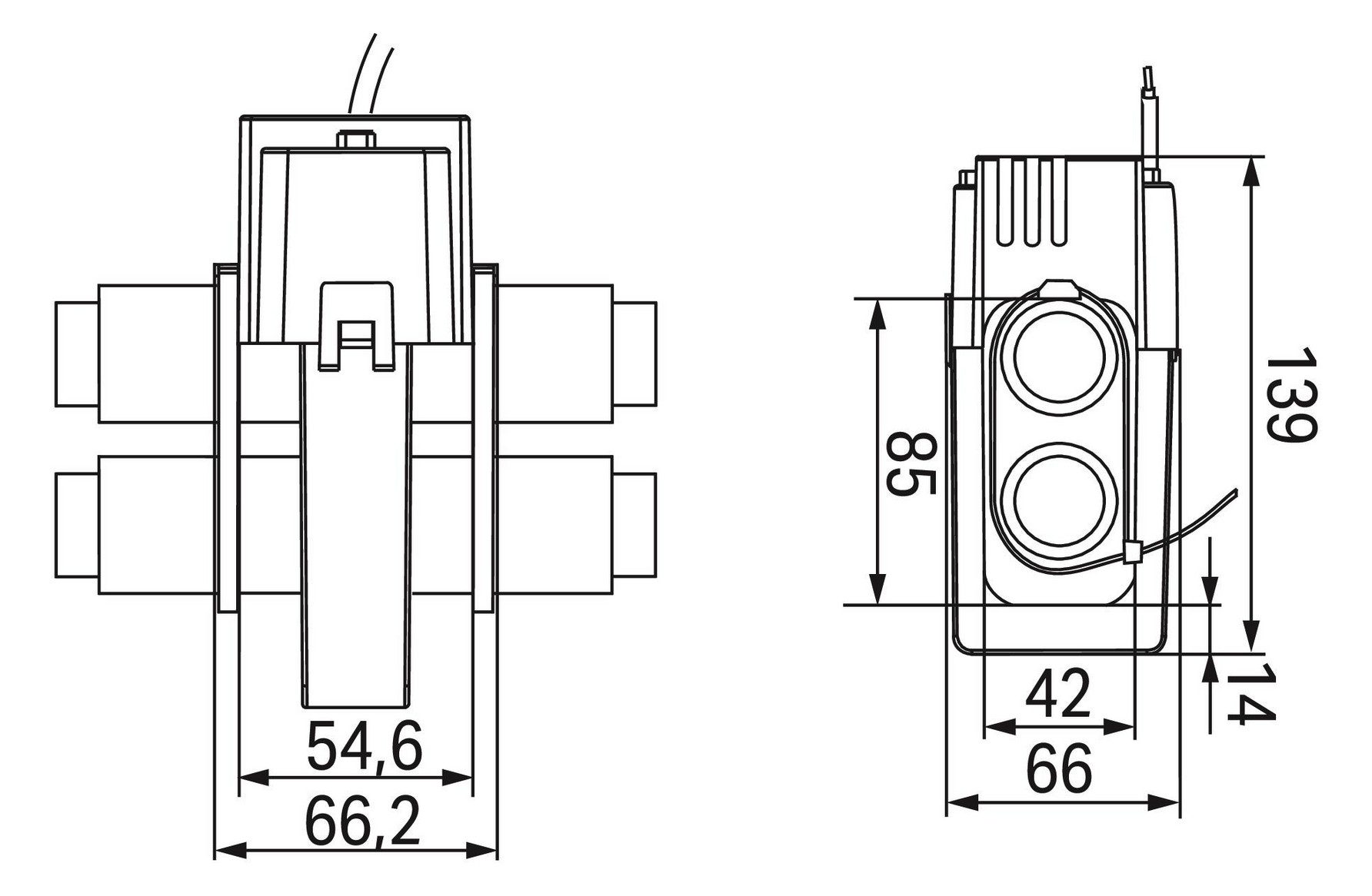 Kabelumbaustromwandler Serie 855 Kl=0,5 1000A/5A 0,5VA m.Berührungss Schnappbef