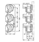 D-Sicherungssockel DIII 3 63A 690V 3p Porzellan Sammelschienensystem