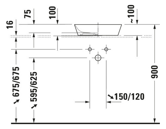 Duravit Aufsatz-Waschbecken Cape Cod d&#x3D; 43cm, ohne Hahnloch, Überlauf, Hahnlochbank, Weiß Seidenmatt