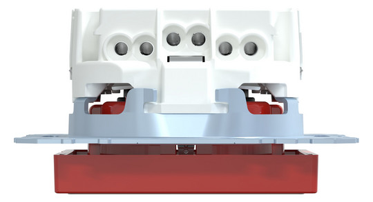 Steckdose 1f rubrt glz System M UP m.BS IP20 rubinrot