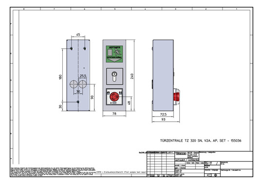 GEZE Türzentrale TZ 320 SN V2A AP 155036 