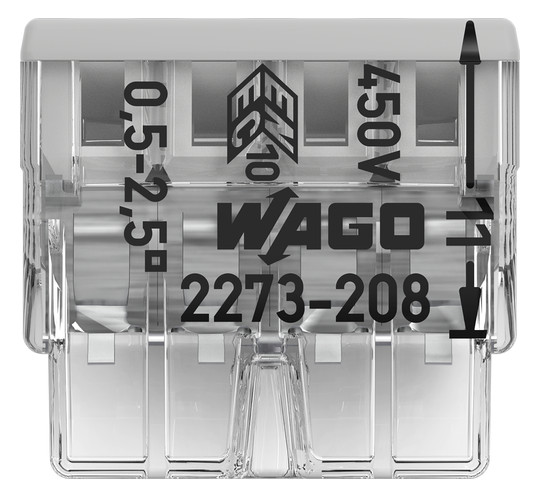 Steckklemme 8f 450V 24A Serie 2273 0,5-2,5qmm f.Massivleiter