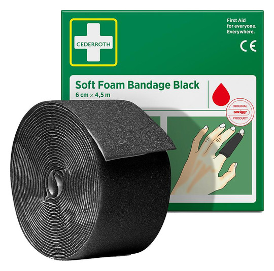 CEDERROTH-Schaumbandage 4,5m-Rolle, 6cm breit, schwarz
