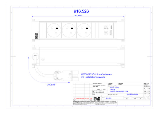 Bachmann POWER FRAME M 3xUTE     916.526 