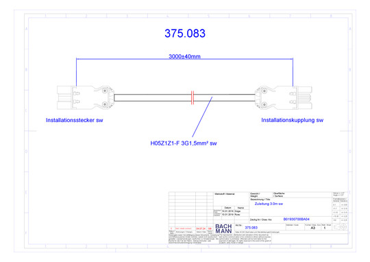 Bachmann Geräteverlängerung 3m   375.083 