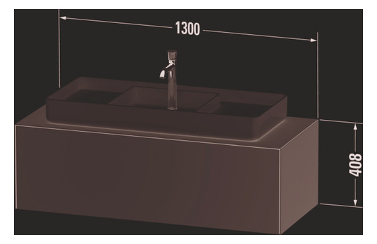 Duravit Waschtisch-Unterschrank White Tulip 130x55cm, Becken links, amerikanischer Nussbaum massiv/taupe seidenmatt, kein Einrichtungssystem/mit Innenbeleuchtung