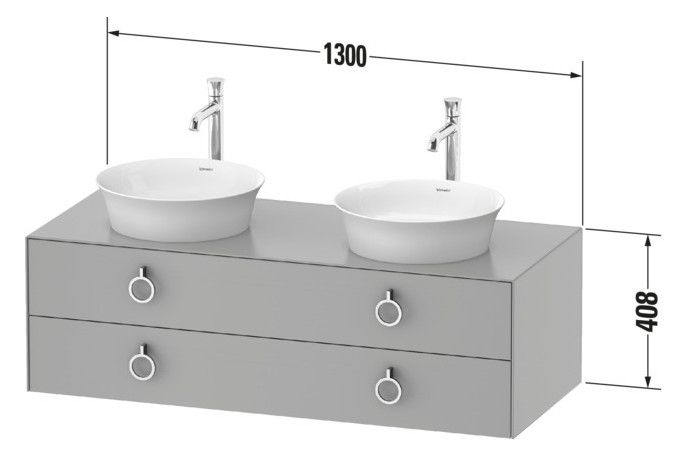 Duravit Waschtisch-Unterschrank White Tulip 130x55cm, Taupe Seidenmatt, kein Einrichtungssystem/mit Innenbeleuchtung