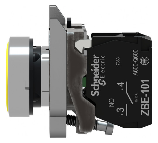 Drucktaster 1f ge rnd Ø22,5mm 1S IP66 fl Tastend