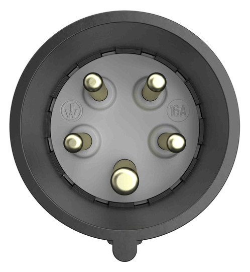 CEE-Stecker 5p 32A IP54 400V/rt 6h Kst schraubl.Kl Knickschutztülle