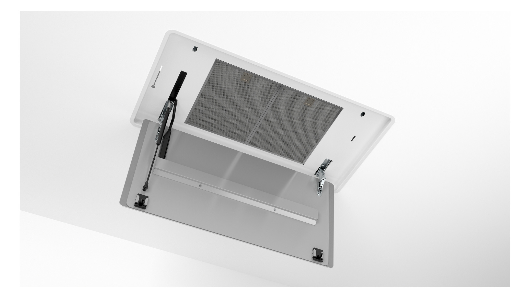 Deckendunstabzug 888mm ws A 56dB Ø150mm 450cbm/h LED 3st Abl/Uml T510mm