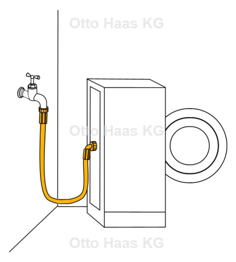 HAAS Zulaufschlauch 3/8", 2000 mm, Wandstärke 3,5 mm, Kunststoff, für Wasch- und Spülmaschine