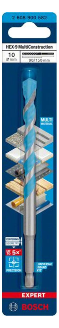 Bild Schlagbohrer EXPERT HEX-9 10x90x150mm Mu ltiConstruction Bosch-1