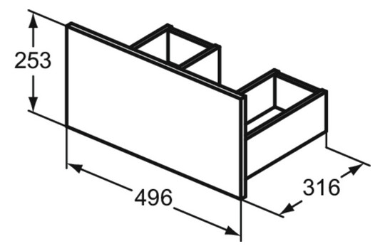 IS obere Schublade 50cm Eurovit+ Nussbaum geflammt