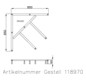 Hoesch Untergestell Muna für 5-Eck/Viertelkreis 90 x 90 cm