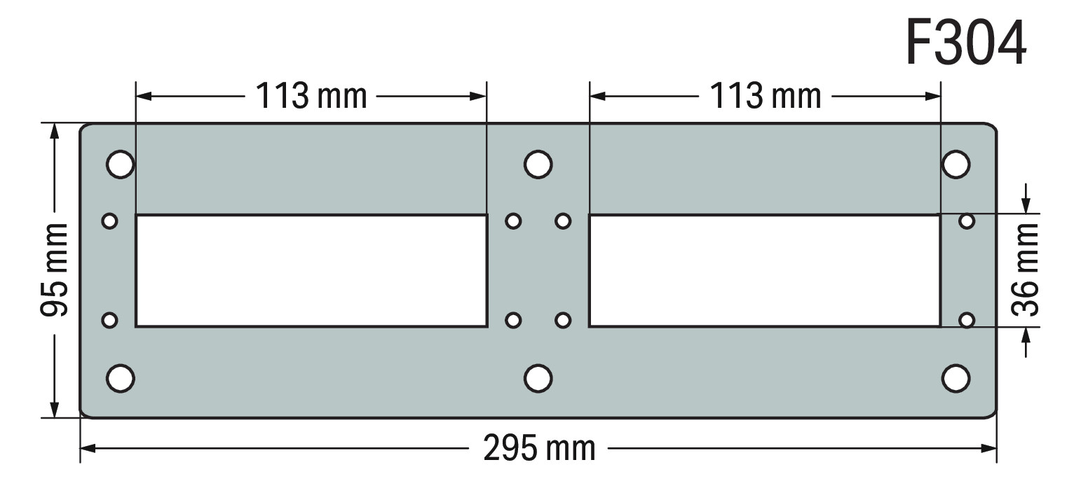 Schrank-Frontplatte 2HE Serie 850 lack B295xH95mm ST