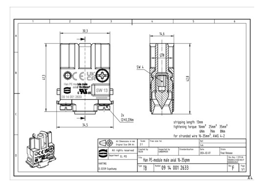 HART Han PE-module male      09140012633 