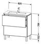 Duravit Waschtisch-Unterschrank Compact L-Cube 82 x 39,1 cm, weiß matt, 2 Auszüge, stehend
