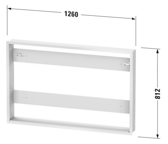 Duravit Einbauset 126,1 x 13,9 cm, Rahmen für Spiegelschrank Good/Better