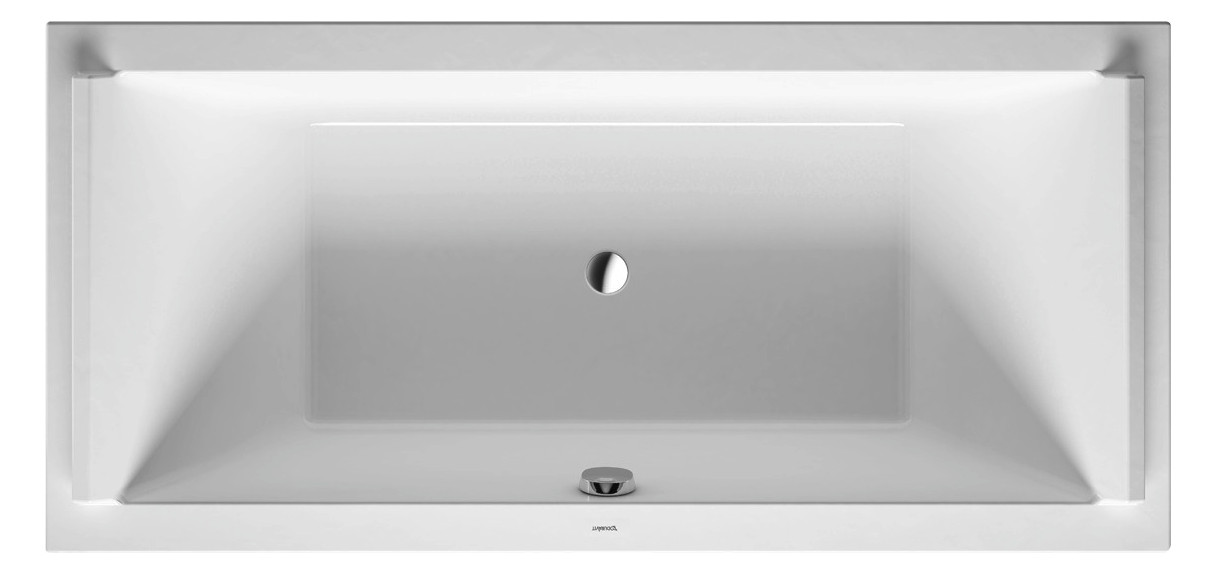 Duravit Rechteck-Badewanne Starck 190 x 90 x 46 cm, Einbauversion, 2 Rückenschrägen, weiß