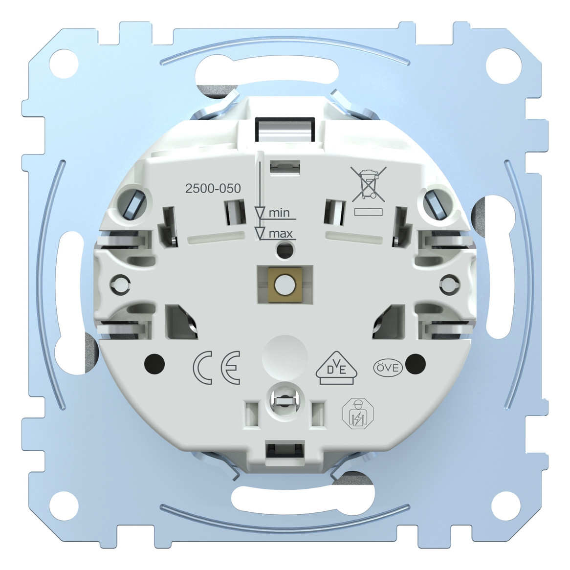 Steckdose 1f alu mt System M UP m.BS EDV Mit erhöhtem Berührungsschutz IP20