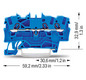 Reihenklemme 0,25-1,5qmm Serie 2001 18A 1Etage 3kl bl Hutschiene TH35