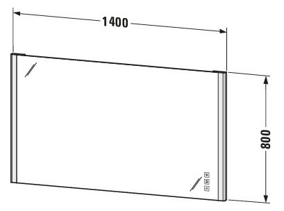 Duravit Lichtspiegel XSquare 140 x 80 x 3,3 cm, 72 W, LED, chrom
