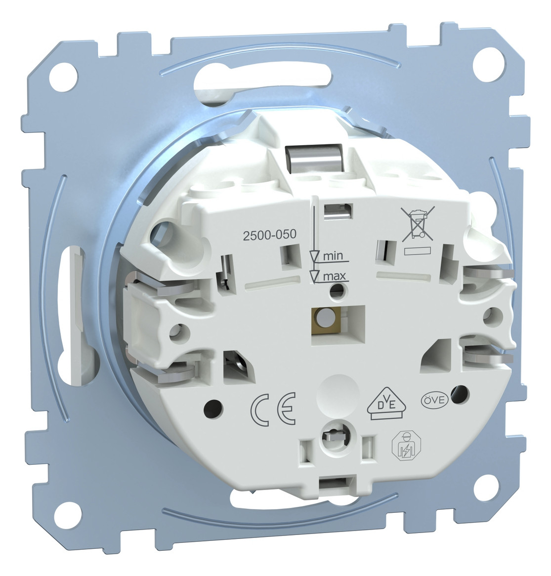 Steckdose 1f akws glz System M UP m.BS IP20 aktivweiß