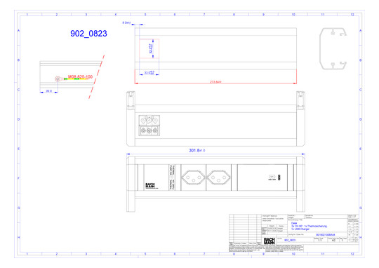 Bachmann DESK 2xCH 1xUSB C 60W  902.0823 