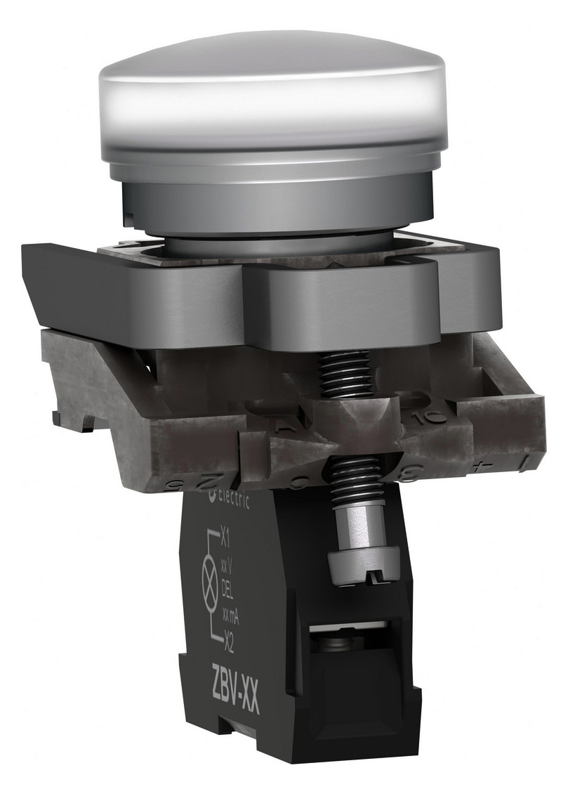 Leuchtmelder komplett 1f LED UC rnd fl Ø22,5mm ws IP65