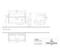 V&B Waschtischunterschrank Collaro 95,4x54,6x44,4cm, Waschbecken mittig, LED-Beleuchtung 7W, glossy grey