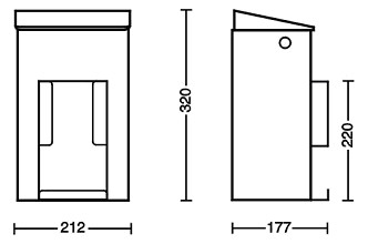 CWS Hygienebox MediLine Typ 759, Aluminium eloxiert, mattsilber, 6 l