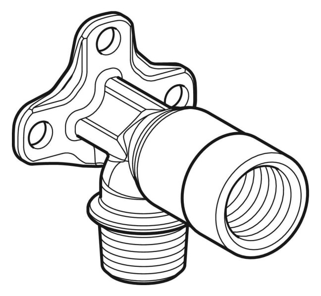 Geberit Anschlusswinkel Rp 1/2 x R MF 1/2 x 6,6 cm, 90Grad, Rotguss