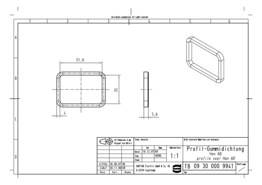 HART HARTING PROFIL-GUMMIDIC 09300009941 
