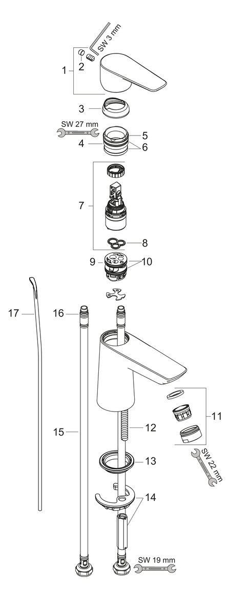 hansgrohe Waschtisch-Einhebelmischer 80 Talis E CoolStart ohne Ablaufgarnitur, chrom