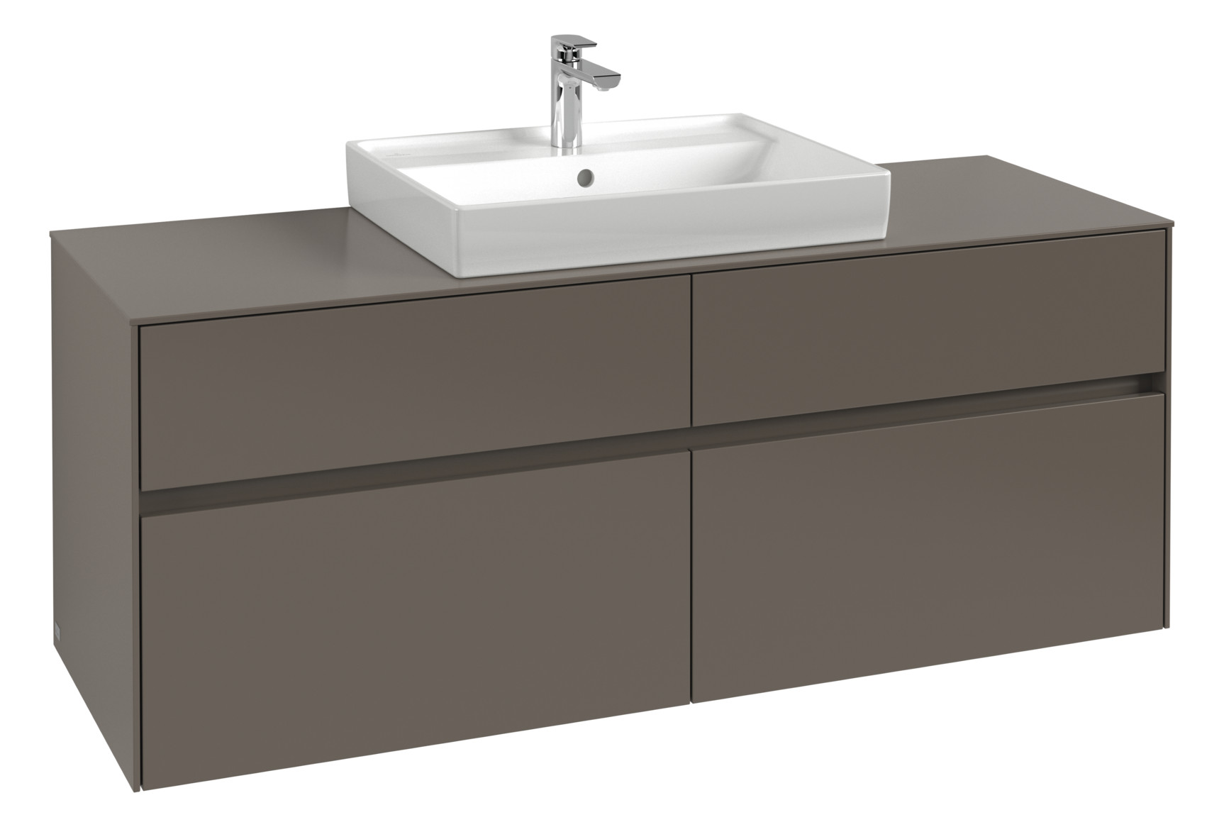 V&B Waschtischunterschrank Collaro 140x54,8x50cm, Waschtisch mittig, LED-Beleuchtung 10,4 W, nordic oak