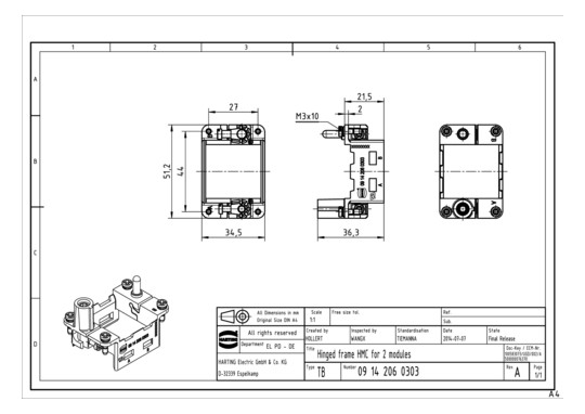 HART HMC Gelenkrahmen 6B für 09142060303 