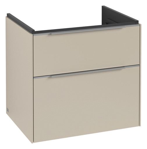 V&B Waschtisch-Unterschrank Subway 3.0 62,2x57,6x47,8cm, mit LED/Griff Aluminium glänzend, cashmere grey