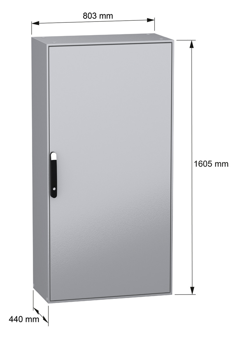 Standschrank ST IP55 B800xH1600xT400mm pulverbesch RAL7035