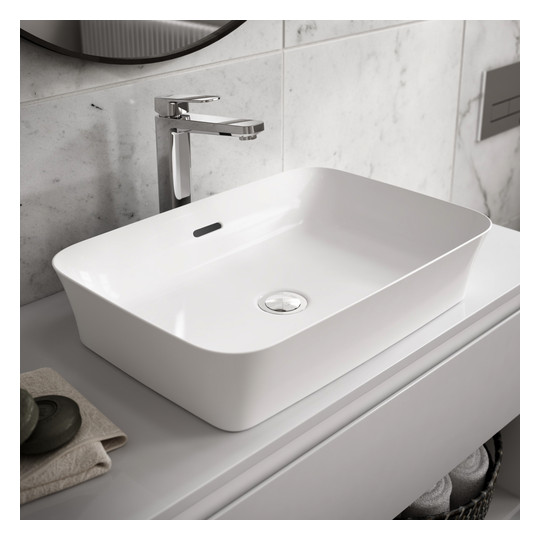 Ideal-Standard Waschtisch-Einhebelmischer Tonic II verlängerter Sockel, verchromt, ohne Ablaufgarnitur