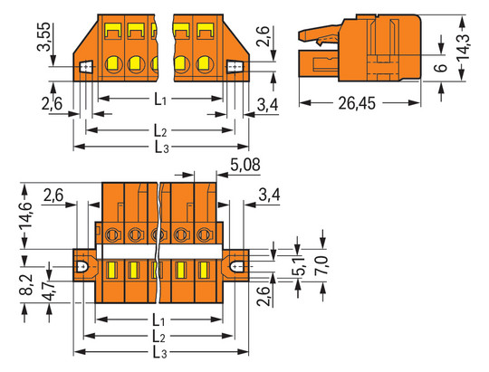 Verbindungsklemme 23p or Serie 231 16A 0,08-2,5qmm Thermopl 5,08mm Federzugans
