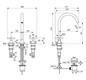 Ideal-Standard 3-Loch-Waschtisch-Armatur Joy Neo Kreuzgriffe, Ausladung 168mm, mit Metall-Ablaufgarnitur, magnetic grey