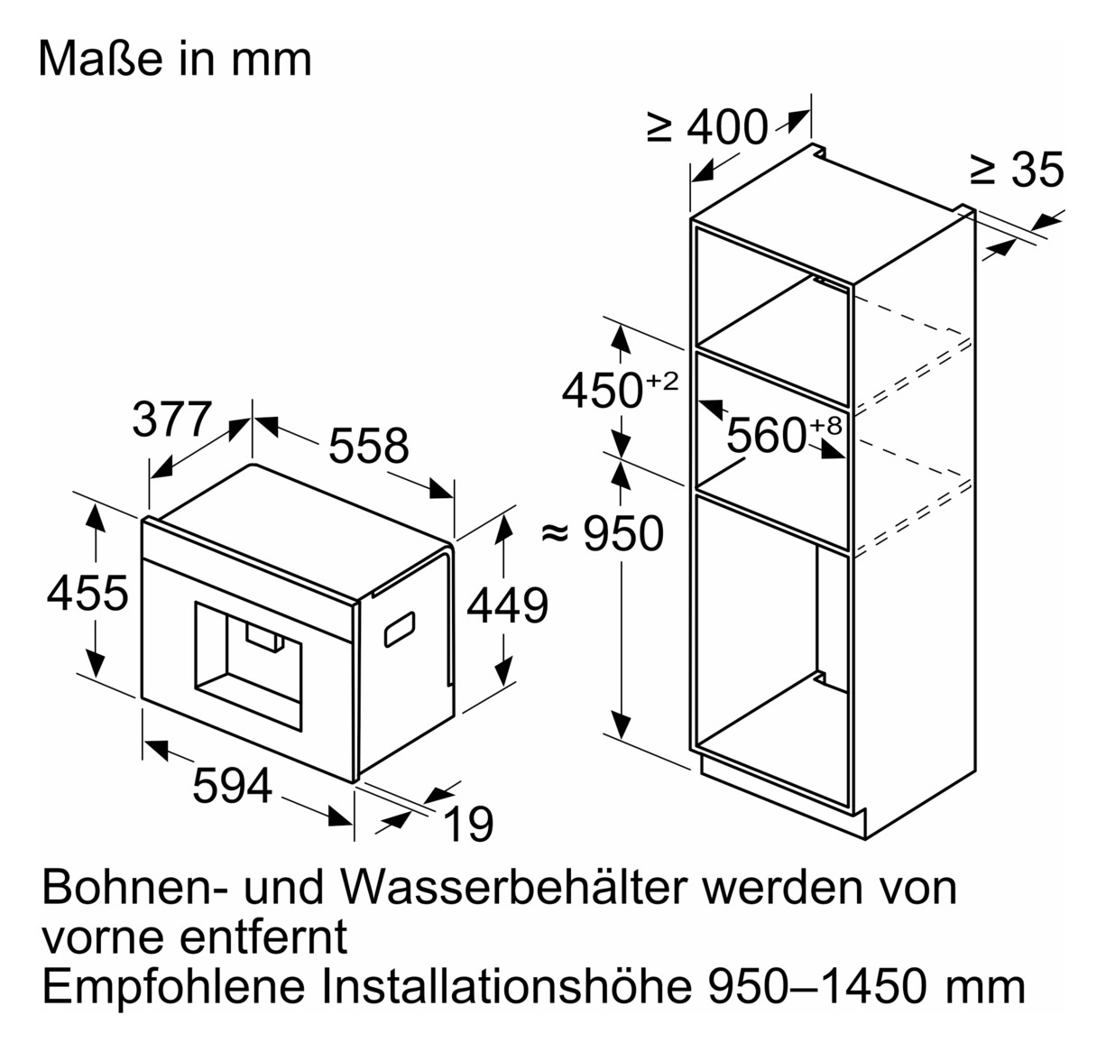 Kaffeevollautomat Caf/Cap sw Milchschaum m.Display Cafe/Capp EB 19bar